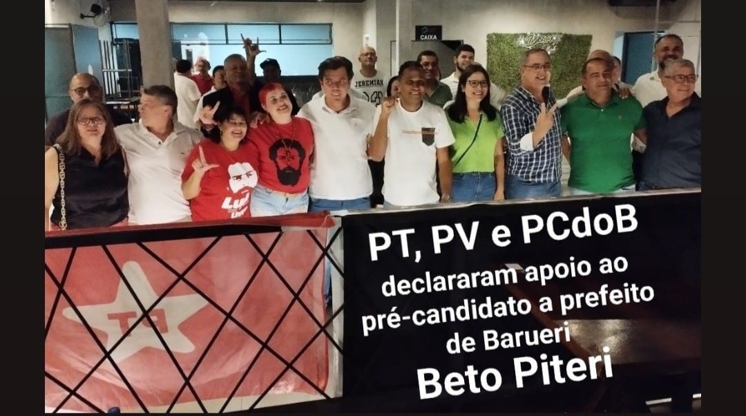 Em 2024, PT, PV e PCdoB estarão juntos apoiando o précandidato Piteri